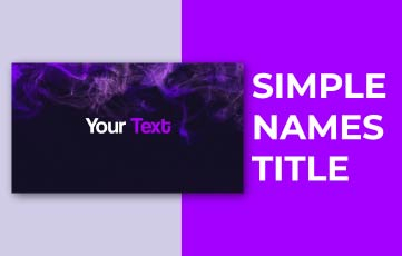 Simple Names Title After Effects Template