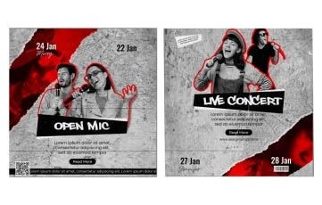 Open Mic Instagram Post After Effects Template