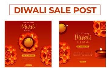 Diwali Sale Instagram Post After Effects Template