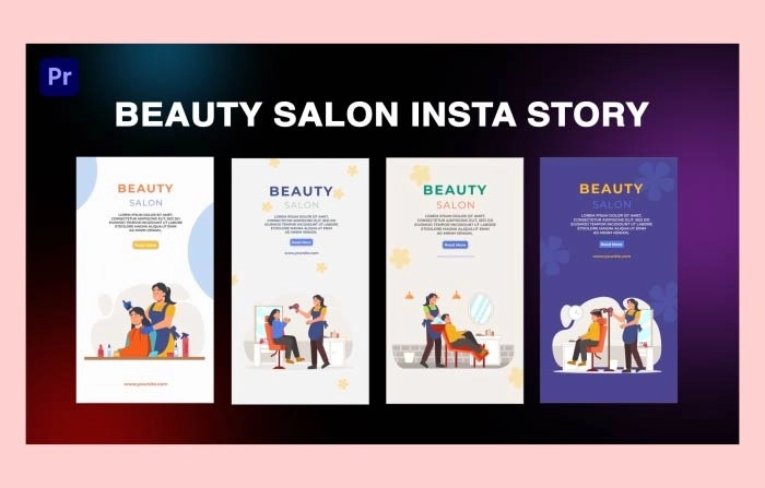 Beauty Salon Animation Instagram Story Premiere Pro Template