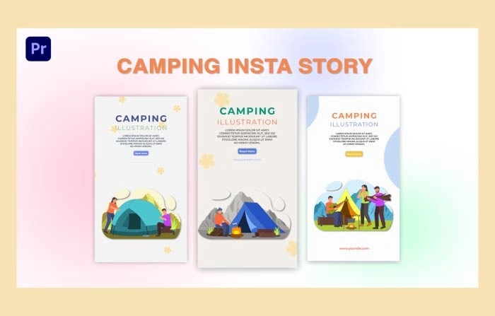 Camping Animation Instagram Story Premiere Pro Template