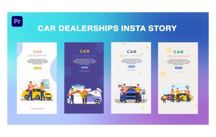 Car Dealership Animation Instagram Story Premiere Pro Template