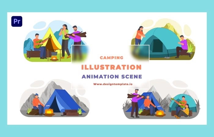 Camping Animation Scene Premiere Pro Template