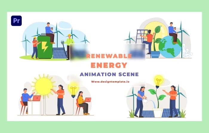 Renewable Energy Animation Scene Premiere Pro Template