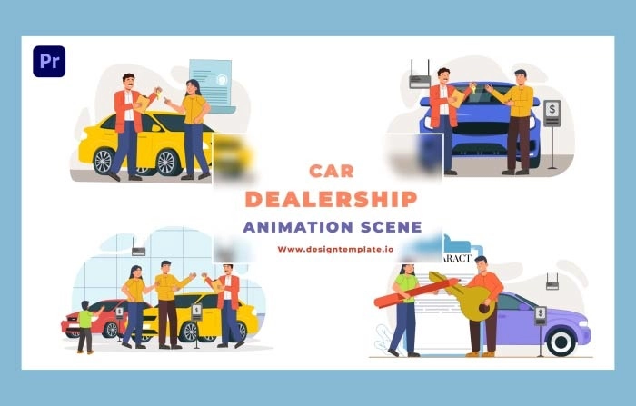 Car Dealerships Animation Scene Premiere Pro Template