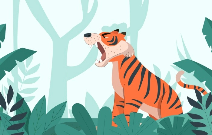 Illustration Image Of Tiger In Forest image