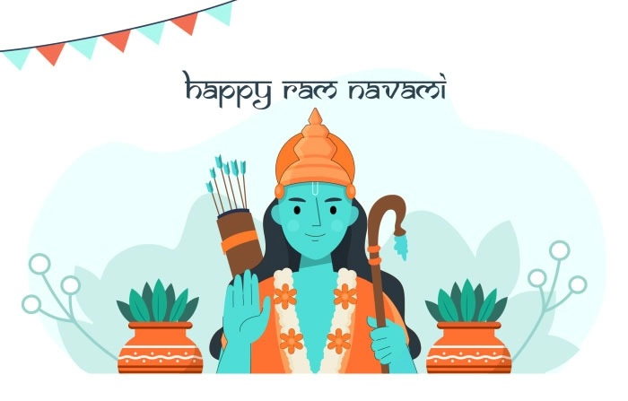 Illustration Of A Background For Celebrate Shree Ram Navami