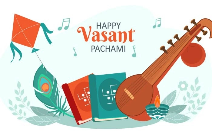 Illustration Happy Vasant Panchami Indian Festival Stock Vector Image