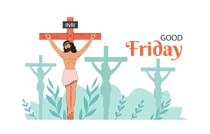 Illustration Of Jesus Christ Crucifixion On Good Friday Premium Vector