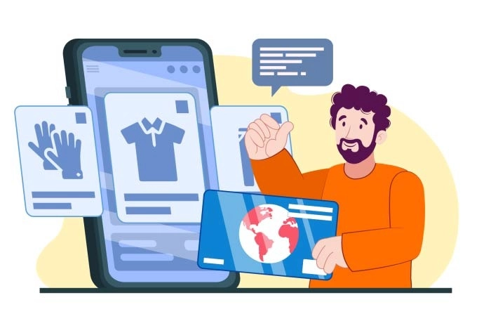 Online Shopping Digital Marketing Concept Vector Illustration image