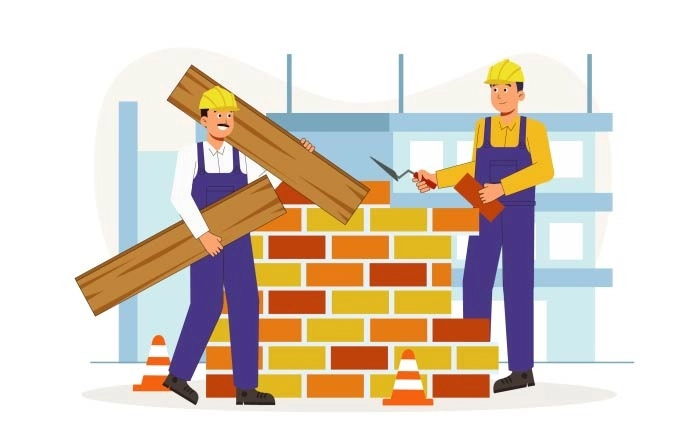 Civil Engineer Construction Service Illustration