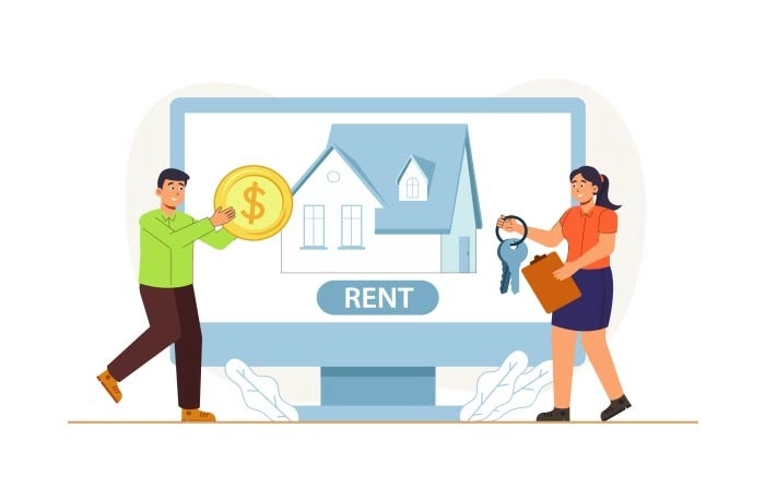 Property Rent Concept Illustration image