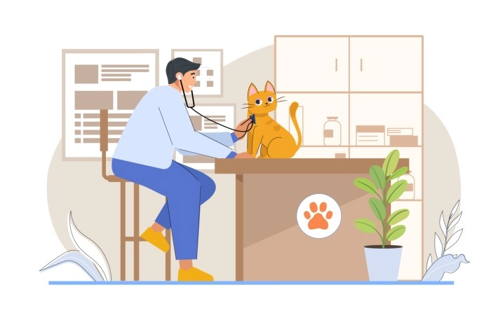 Character Pet Care Clinic Illustration