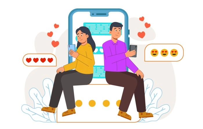Best Vector Online Dating Illustration image