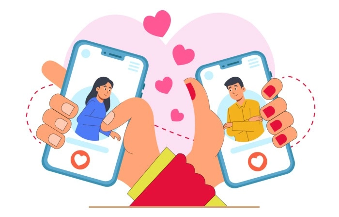 Vector Online Dating Illustration
