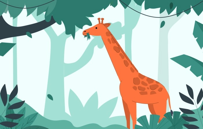 Illustration Image Of Giraffe In Forest image