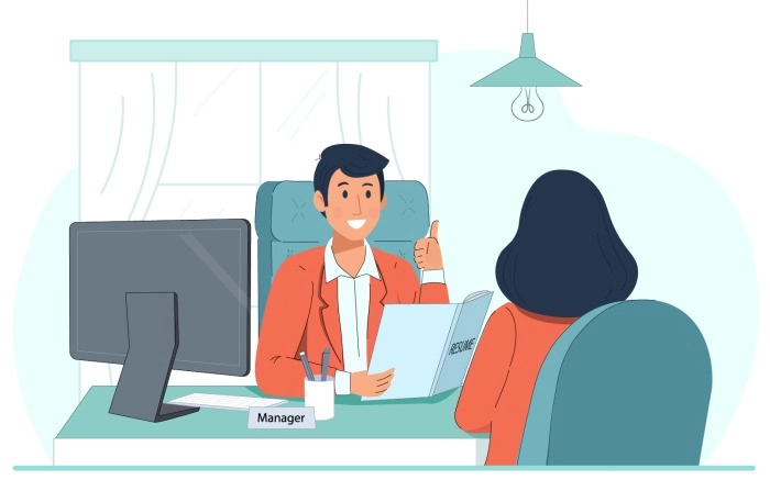 Job Interview Cartoon People Character Isolated Illustration image