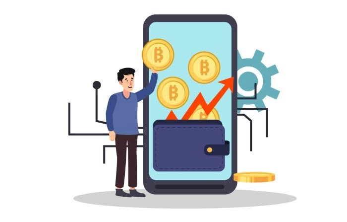 Animation Ready Free Vector Conceptual Business Story Cryptocurrency Digital Money Market image