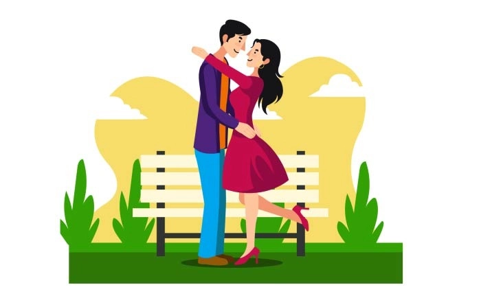 Touchy Illustrations For Valentine Day Free Vector image
