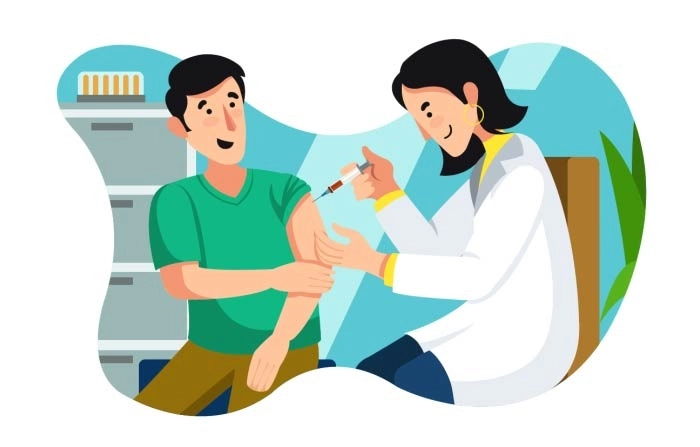 Beautiful Illustration Of Coronavirus Vaccination Medical Section Free Vector image