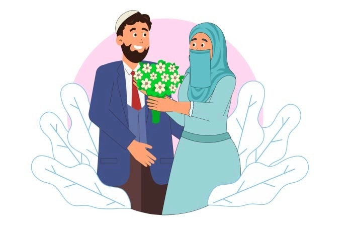 Best Cartoon Character Arabic Wedding Illustration