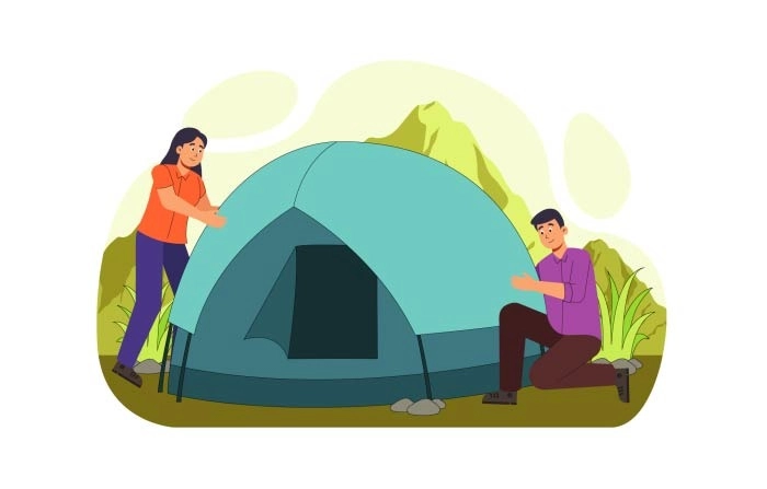 Get Creative And Eye Catching Camping Illustration