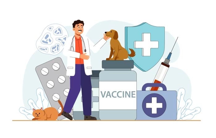 Creative And Eye Catching Pet Care Clinic Illustration