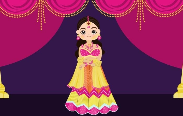 Get The Creative 2D Character Wedding Haldi Characters image