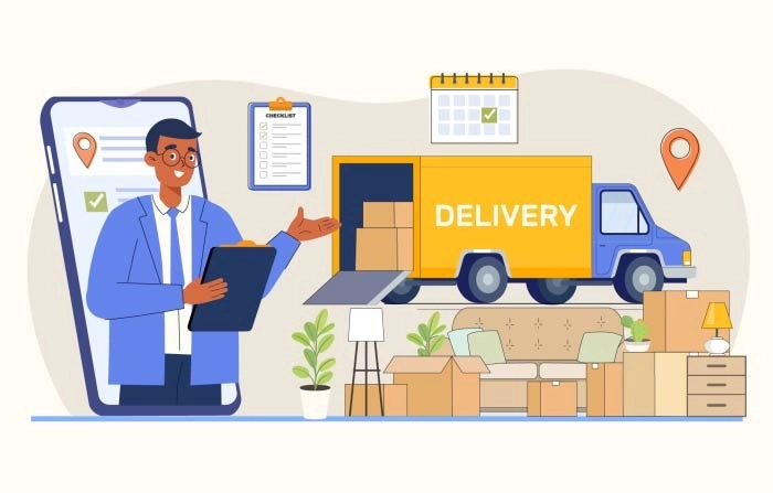 Packers And Movers Vector Illustration image