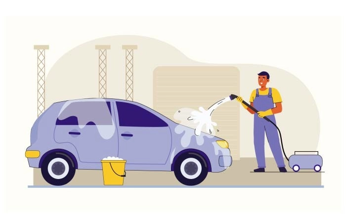 Car Washing Illustration For Marketing And Promotional Materials image