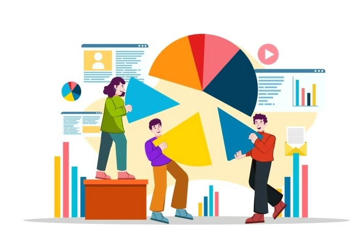 Business People Meeting Plan Analysis Graph Company Finance Illustration