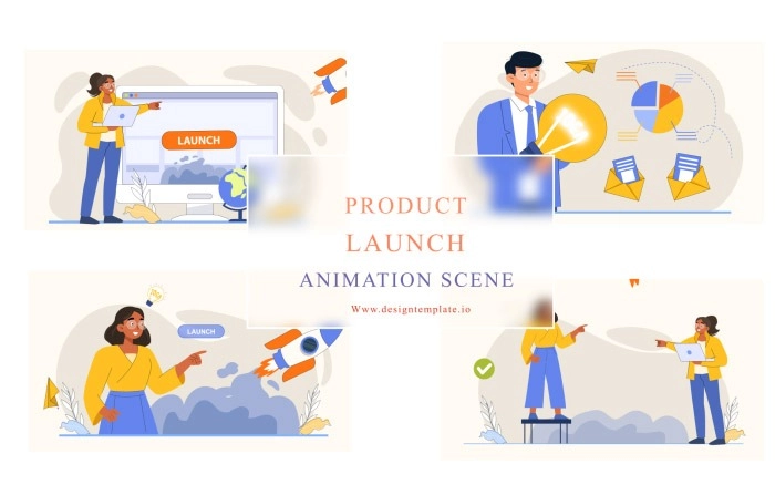 Product Launch Animation Scene After Effects Template