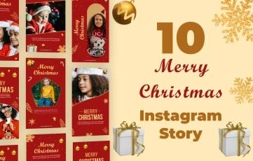 Merry Christmas Instagram Stories After Effects Template