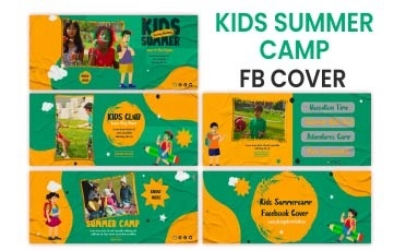Kids Summer Camp Facebook Cover After Effects Template