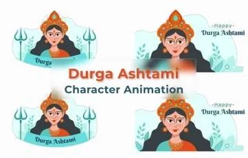 Durgashtami Maa Durga Character Animation Scene