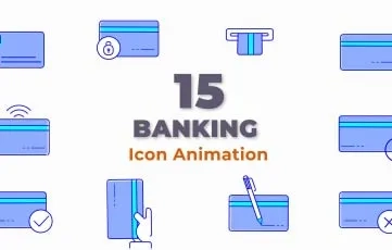 Banking Icons Flat Vector Animation 1 After Effects Template