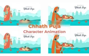 Chhath Puja Character Animation Scene After Effects Template