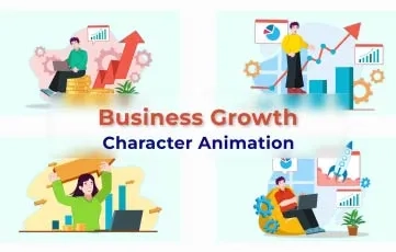 Business Growth Character Animation After Effects Template
