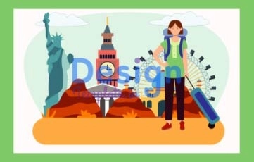 Tours And Travels Cartoon Animation Scene