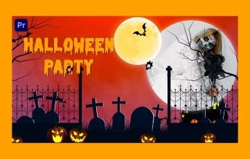 Halloween Party Slideshow Premiere Pro Template