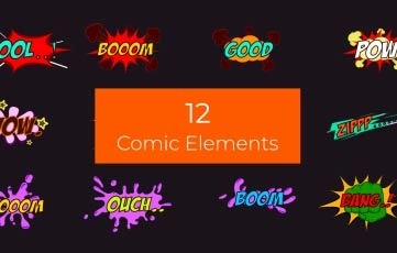 Comic Element Pack After Effects Template