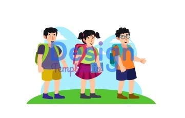 Students Back to School Character Animation Scene