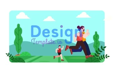 Colorful Global Running Day Animation Scene