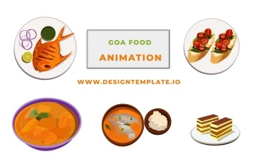 Goa Food Menu Icon Animation