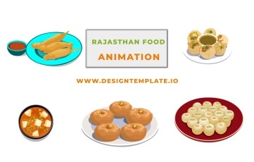 2D Rajasthan Food Animation Scene