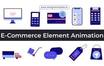 E Commerce element Cartoon Animation Scene