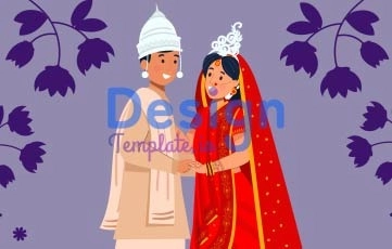 Wedding Set Cartoon Animation Scene