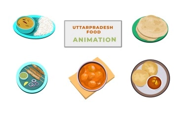 Uttar Pradesh Food Animation Scene