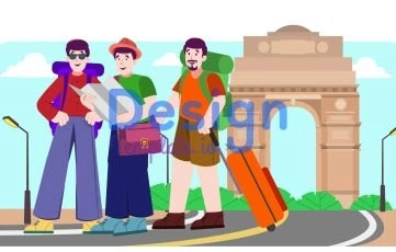 Travel India Character Animation Scene