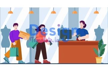 2D Shopping Character Animation Scene
